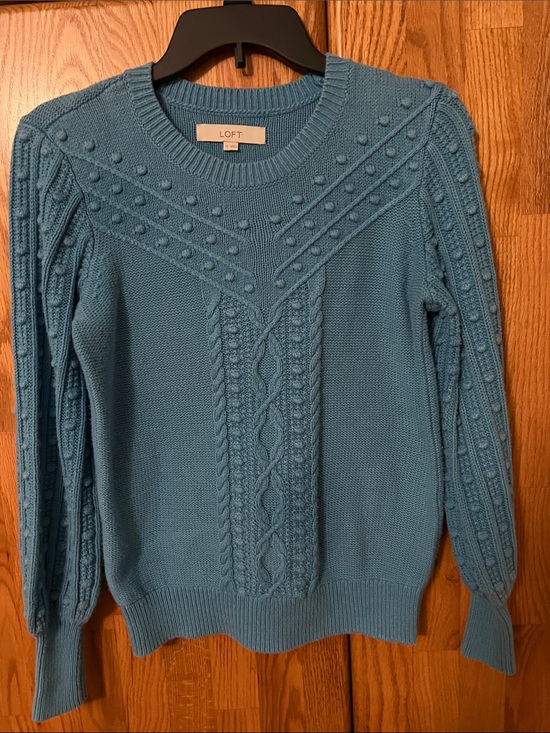 LOFT Sweaters - Blue popcorn cable knit Loft XS sweater